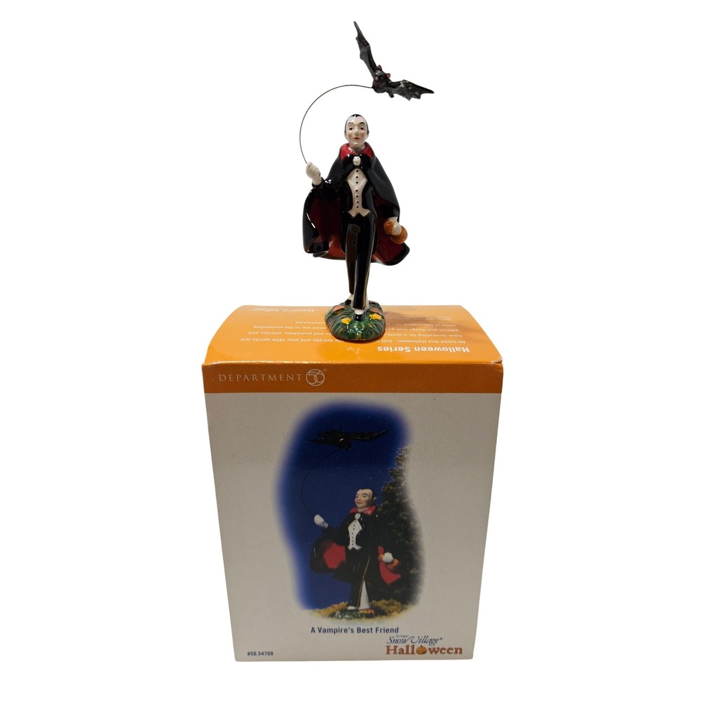Dept 56 A Vampire's Best Friend Halloween Figurine Snow Village #56.54709